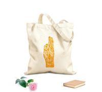 AILOONG Sacs de courses en polyester et coton Élément Yoga Mudra Mains tissu épais de 340g/m² Réutilisable