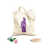 AILOONG Sacs de courses en polyester et coton Élément Yoga Mudra Mains tissu épais de 340g/m² Réutilisable