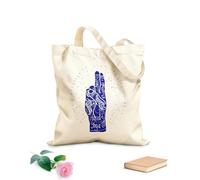 AILOONG Sacs de courses en polyester et coton Élément Yoga Mudra Mains tissu épais de 340g/m² Réutilisable