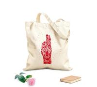 AILOONG Sacs de courses en polyester et coton Élément Yoga Mudra Mains tissu épais de 340g/m² Réutilisable