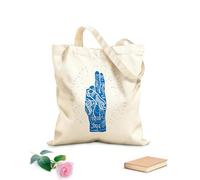 AILOONG Sacs de courses en polyester et coton Élément Yoga Mudra Mains tissu épais de 340g/m² Réutilisable