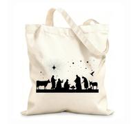 AILOONG Sacs de courses en polyester et coton Étoile de Bethléem tissu épais de 12 oz Réutilisable 25x30cm Petit