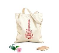 AILOONG Sacs de courses en polyester et coton Guitare à notes musicales tissu épais de 340g/m² Réutilisable