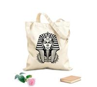 AILOONG Sacs de courses en polyester et coton Icône isolée du pharaon en noir et blanc tissu épais de 12 oz Réutilisable 35x40cm Grand
