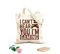 AILOONG Sacs de courses en polyester et coton Je ne t'entends pas, je joue (Citations de jeux vidéo) tissu épais de 340g/m² Réutilisable