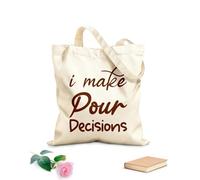 AILOONG Sacs de courses en polyester et coton Je prends des décisions difficiles (citation en lettres noires) tissu épais de 340g/m² Réutilisable
