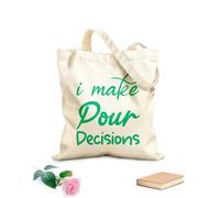 AILOONG Sacs de courses en polyester et coton Je prends des décisions difficiles (citation en lettres noires) tissu épais de 340g/m² Réutilisable