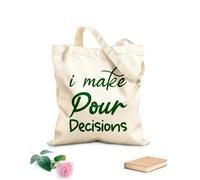AILOONG Sacs de courses en polyester et coton Je prends des décisions difficiles (citation en lettres noires) tissu épais de 340g/m² Réutilisable