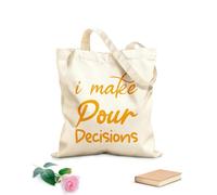 AILOONG Sacs de courses en polyester et coton Je prends des décisions difficiles (citation en lettres noires) tissu épais de 340g/m² Réutilisable
