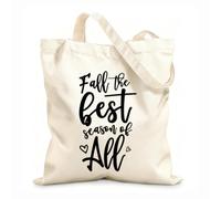 AILOONG Sacs de courses en polyester et coton L'automne, la meilleure saison de toutes les citations inspirantes tissu épais de 12 oz Réutilisable 31x36cm Moyen