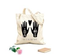 AILOONG Sacs de courses en polyester et coton Le destin est entre vos mains - Citation inspirante tissu épais de 12 oz Réutilisable 31x36cm Moyen