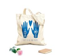 AILOONG Sacs de courses en polyester et coton Le destin est entre vos mains - Citation inspirante tissu épais de 340g/m² Réutilisable