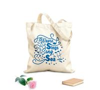 AILOONG Sacs de courses en polyester et coton Les vagues chantent la mer, source d'inspiration tissu épais de 340g/m² Réutilisable