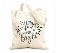 AILOONG Sacs de courses en polyester et coton Lettres manuscrites inspirantes joyeuses et lumineuses tissu épais de 12 oz Réutilisable 25x30cm Petit