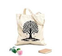 AILOONG Sacs de courses en polyester et coton Logo d'arbre. Ceci est magnifique. C'est un symbole. tissu épais de 12 oz Réutilisable 25x30cm Petit