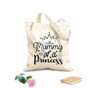 AILOONG Sacs de courses en polyester et coton Momie d'une princesse sur fond blanc tissu épais de 12 oz Réutilisable 25x30cm Petit