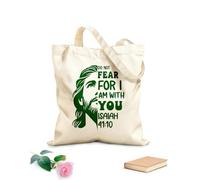 AILOONG Sacs de courses en polyester et coton N'aie pas peur, car je suis avec toi, Chrétien tissu épais de 340g/m² Réutilisable