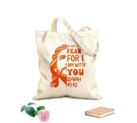 AILOONG Sacs de courses en polyester et coton N'aie pas peur, car je suis avec toi, Chrétien tissu épais de 340g/m² Réutilisable