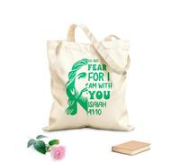 AILOONG Sacs de courses en polyester et coton N'aie pas peur, car je suis avec toi, Chrétien tissu épais de 340g/m² Réutilisable