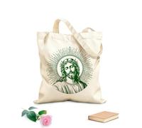 AILOONG Sacs de courses en polyester et coton Personnage biblique de Jésus-Christ tissu épais de 340g/m² Réutilisable