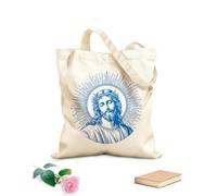 AILOONG Sacs de courses en polyester et coton Personnage biblique de Jésus-Christ tissu épais de 340g/m² Réutilisable
