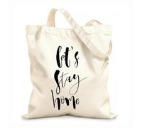 AILOONG Sacs de courses en polyester et coton Restons à la maison : Pendaison de crémaillère inspirante tissu épais de 12 oz Réutilisable 35x40cm Grand