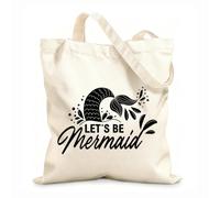 AILOONG Sacs de courses en polyester et coton Soyons des sirènes ! Citation inspirante sur l'été tissu épais de 12 oz Réutilisable 25x30cm Petit