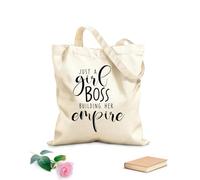 AILOONG Sacs de courses en polyester et coton tissu épais de 12 oz Citations d'une entrepreneuse qui construit son empire Réutilisable 25x30cm Petit