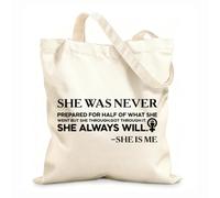 AILOONG Sacs de courses en polyester et coton tissu épais de 12 oz Elle n'était jamais préparée Réutilisable 31x36cm Moyen