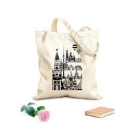 AILOONG Sacs de courses en polyester et coton tissu épais de 12 oz Skyline de Moscou 10 Réutilisable 25x30cm Petit