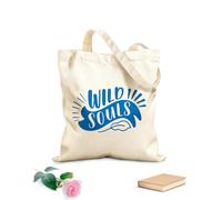 AILOONG Sacs de courses en polyester et coton tissu épais de 340g/m² Citations inspirantes et motivantes Âmes sauvages Réutilisable