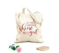 AILOONG Sacs de courses en polyester et coton tissu épais de 340g/m² Fais briller ta confiance - Citations de jolie fille Réutilisable