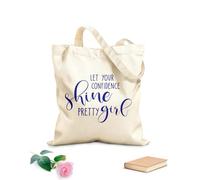 AILOONG Sacs de courses en polyester et coton tissu épais de 340g/m² Fais briller ta confiance - Citations de jolie fille Réutilisable