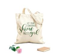 AILOONG Sacs de courses en polyester et coton tissu épais de 340g/m² Fais briller ta confiance - Citations de jolie fille Réutilisable