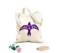 AILOONG Sacs de courses en polyester et coton tissu épais de 340g/m² Inscription « Forever Wild And Free » en forme d'oiseau Réutilisable