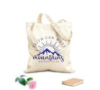 AILOONG Sacs de courses en polyester et coton tissu épais de 340g/m² La foi peut déplacer des montagnes Hatehu Dieu Réutilisable