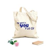 AILOONG Sacs de courses en polyester et coton tissu épais de 340g/m² Mon esprit est plein de lettres noires (citation) Réutilisable