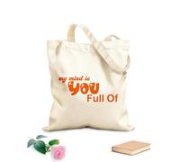 AILOONG Sacs de courses en polyester et coton tissu épais de 340g/m² Mon esprit est plein de lettres noires (citation) Réutilisable