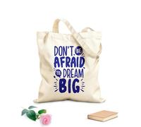 AILOONG Sacs de courses en polyester et coton tissu épais de 340g/m² N'ayez pas peur de rêver grand - Citations motivantes Réutilisable