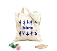 AILOONG Sacs de courses en polyester et coton tissu épais de 340g/m² Silhouette élégante de ballerine Réutilisable