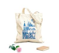 AILOONG Sacs de courses en polyester et coton tissu épais de 340g/m² Skyline de Moscou 10 Réutilisable