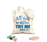 AILOONG Sacs de courses en polyester et coton tissu épais de 340g/m² Tu ne me mettras pas à l'épreuve Réutilisable