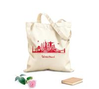 AILOONG Sacs de courses en polyester et coton Voyage, périple, monuments célèbres du monde tissu épais de 340g/m² Réutilisable