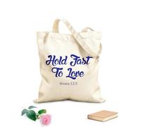 AILOONG Sacs de rangement en polyester et coton Accroche-toi à l'amour tissu épais de 340g/m² Slogan personnalisable