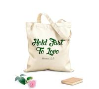 AILOONG Sacs de rangement en polyester et coton Accroche-toi à l'amour tissu épais de 340g/m² Slogan personnalisable