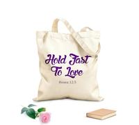 AILOONG Sacs de rangement en polyester et coton Accroche-toi à l'amour tissu épais de 340g/m² Slogan personnalisable