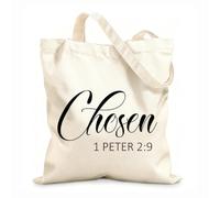 AILOONG Sacs de rangement en polyester et coton citation biblique choisie tissu épais de 12 oz Slogan personnalisable 35x40cm Grand