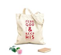 AILOONG Sacs de rangement en polyester et coton Citation biblique : Craignez Dieu et gardez ses commandements. tissu épais de 340g/m² Slogan personnalisable