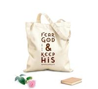 AILOONG Sacs de rangement en polyester et coton Citation biblique : Craignez Dieu et gardez ses commandements. tissu épais de 340g/m² Slogan personnalisable