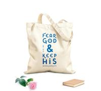 AILOONG Sacs de rangement en polyester et coton Citation biblique : Craignez Dieu et gardez ses commandements. tissu épais de 340g/m² Slogan personnalisable